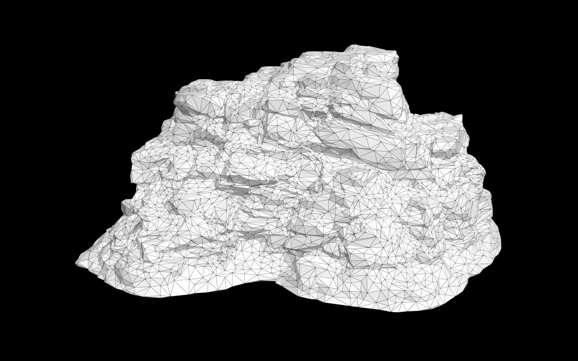 Low poly Mossy Jungle Cliff 210323 Low-poly 3D model_5