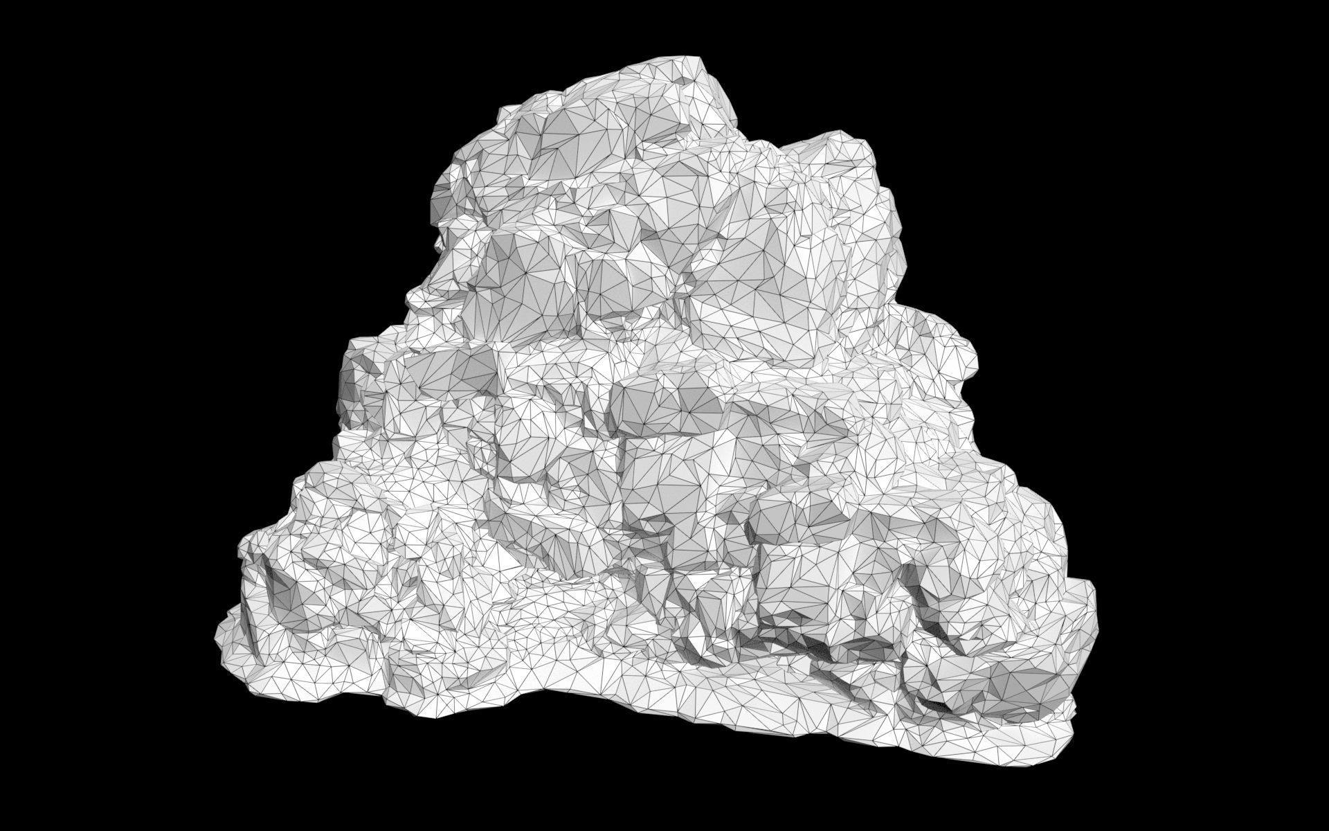 Low poly Mossy Jungle Cliff 210323 Low-poly 3D model_20