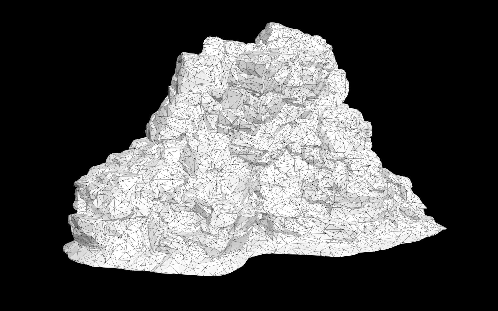 Low poly Mossy Jungle Cliff 210323 Low-poly 3D model_50