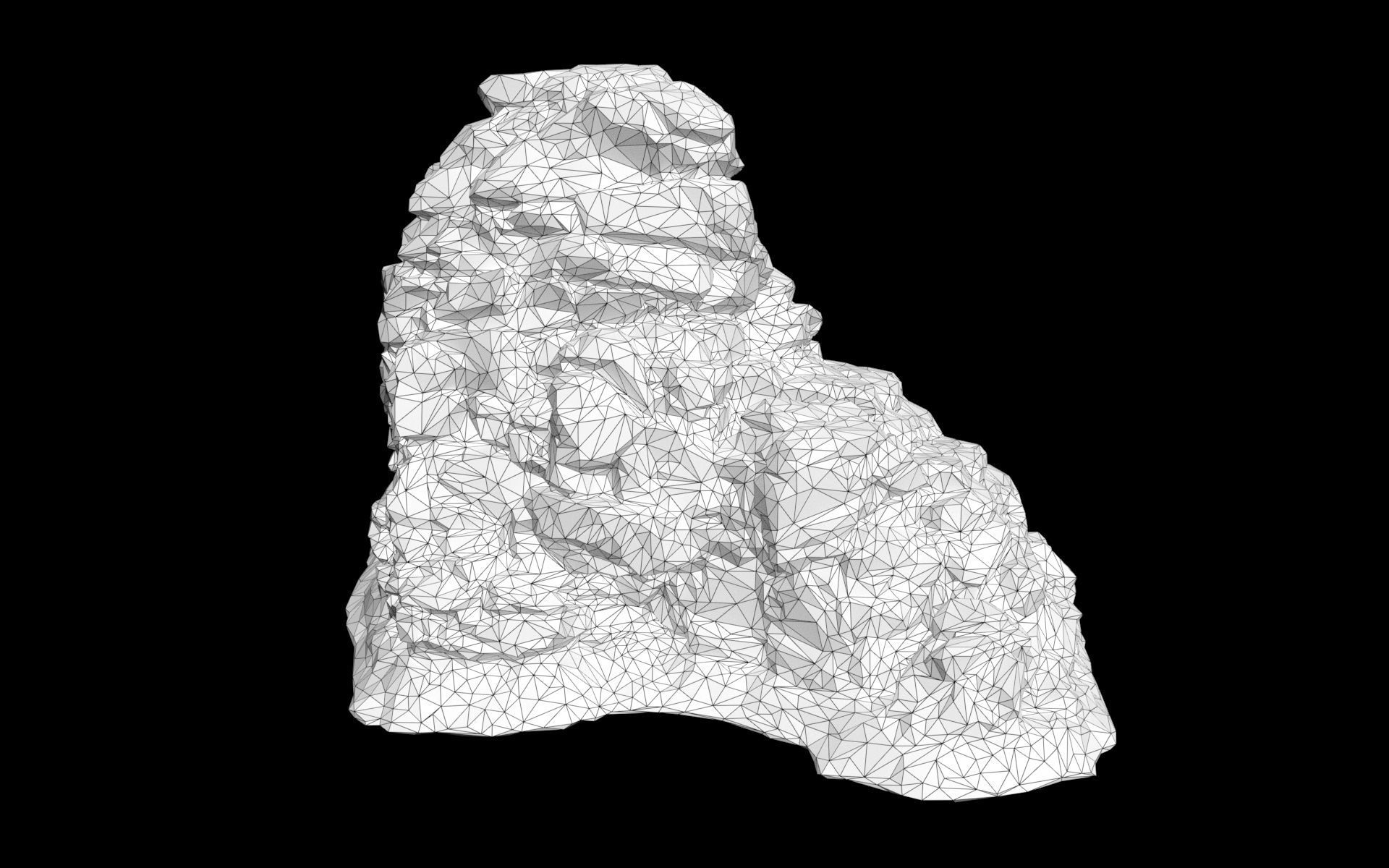 Low poly Mossy Jungle Cliff 210323 Low-poly 3D model_35