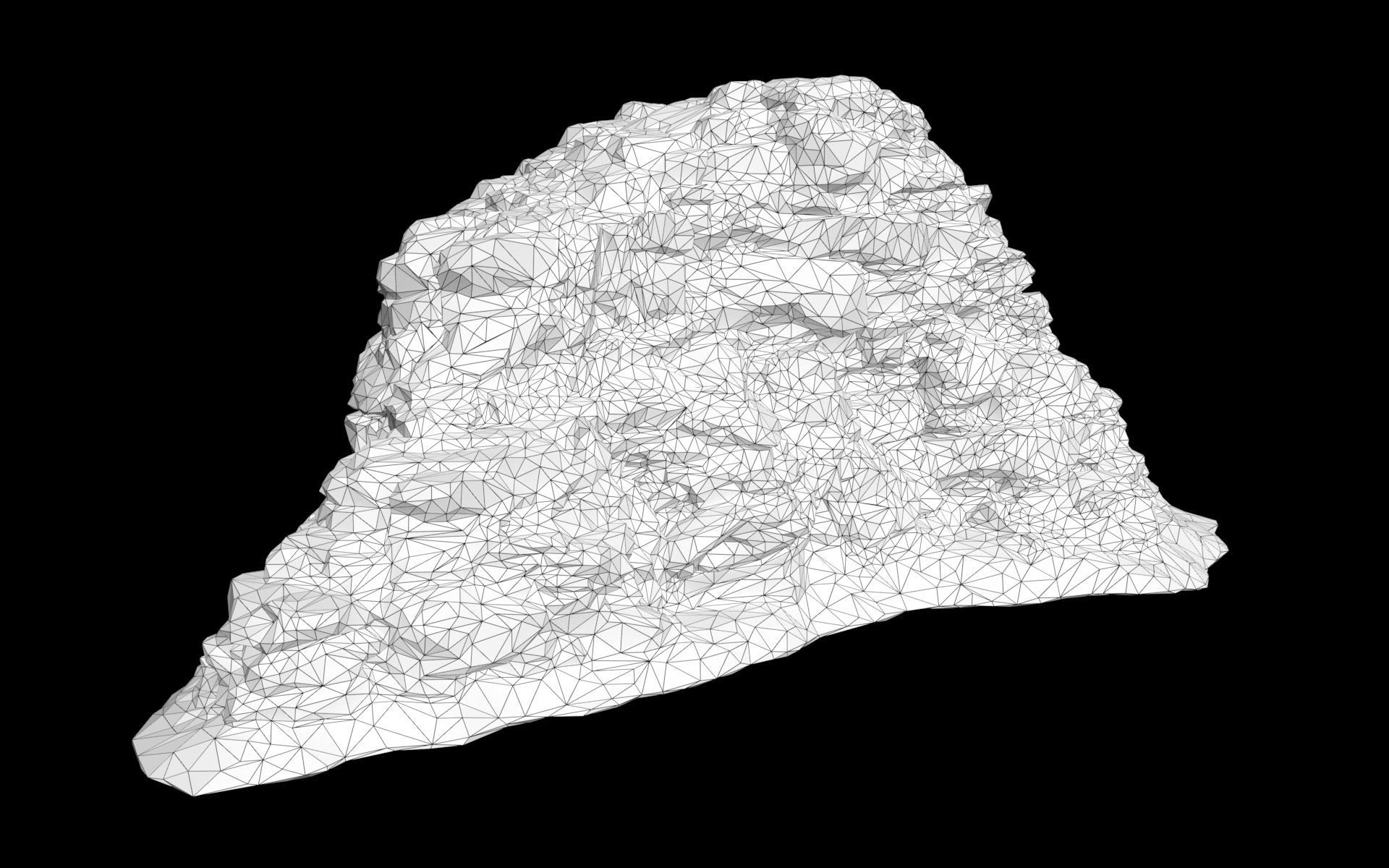 Low poly Mossy Jungle Cliff 210323 Low-poly 3D model_40