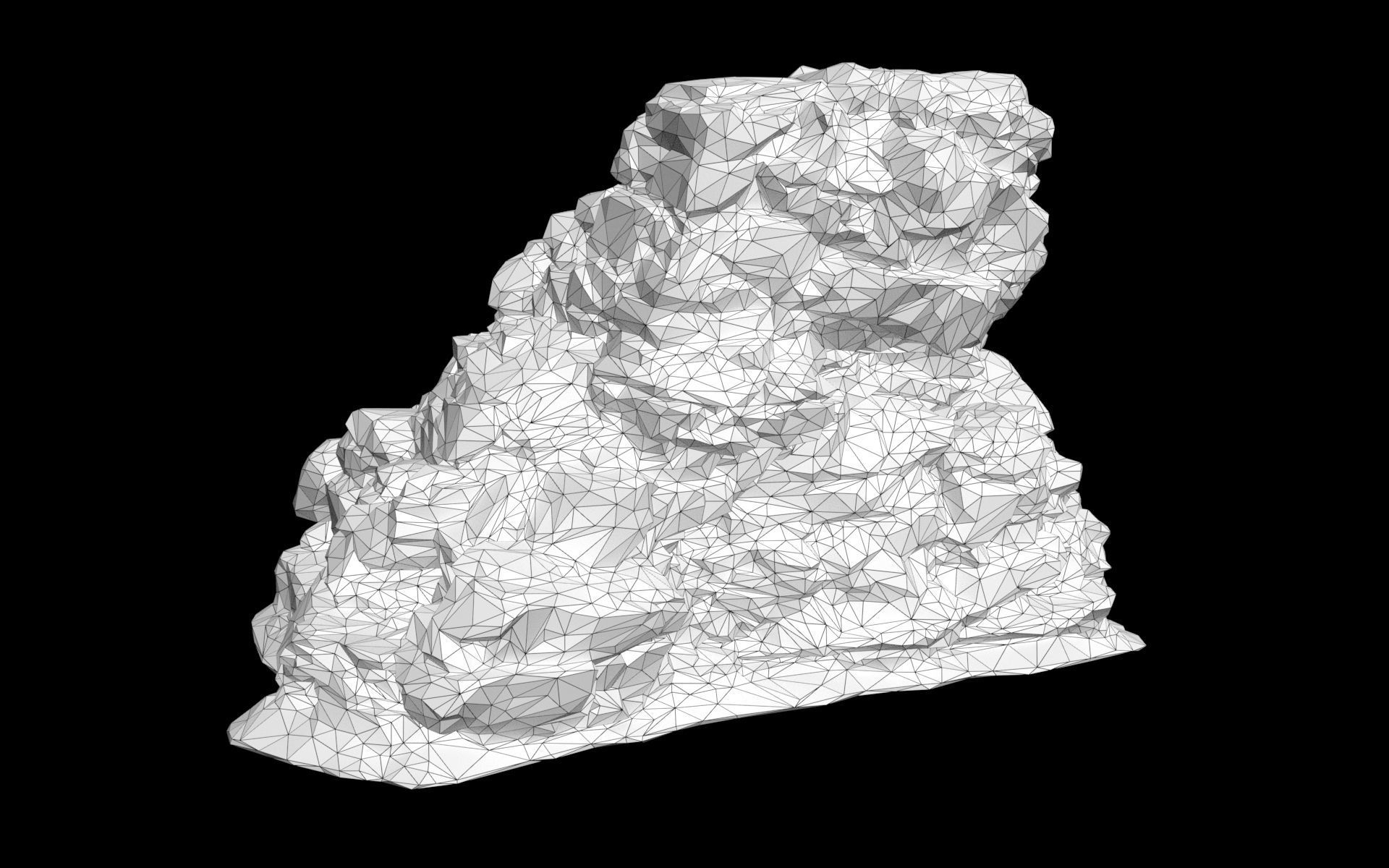 Low poly Mossy Jungle Cliff 210323 Low-poly 3D model_25