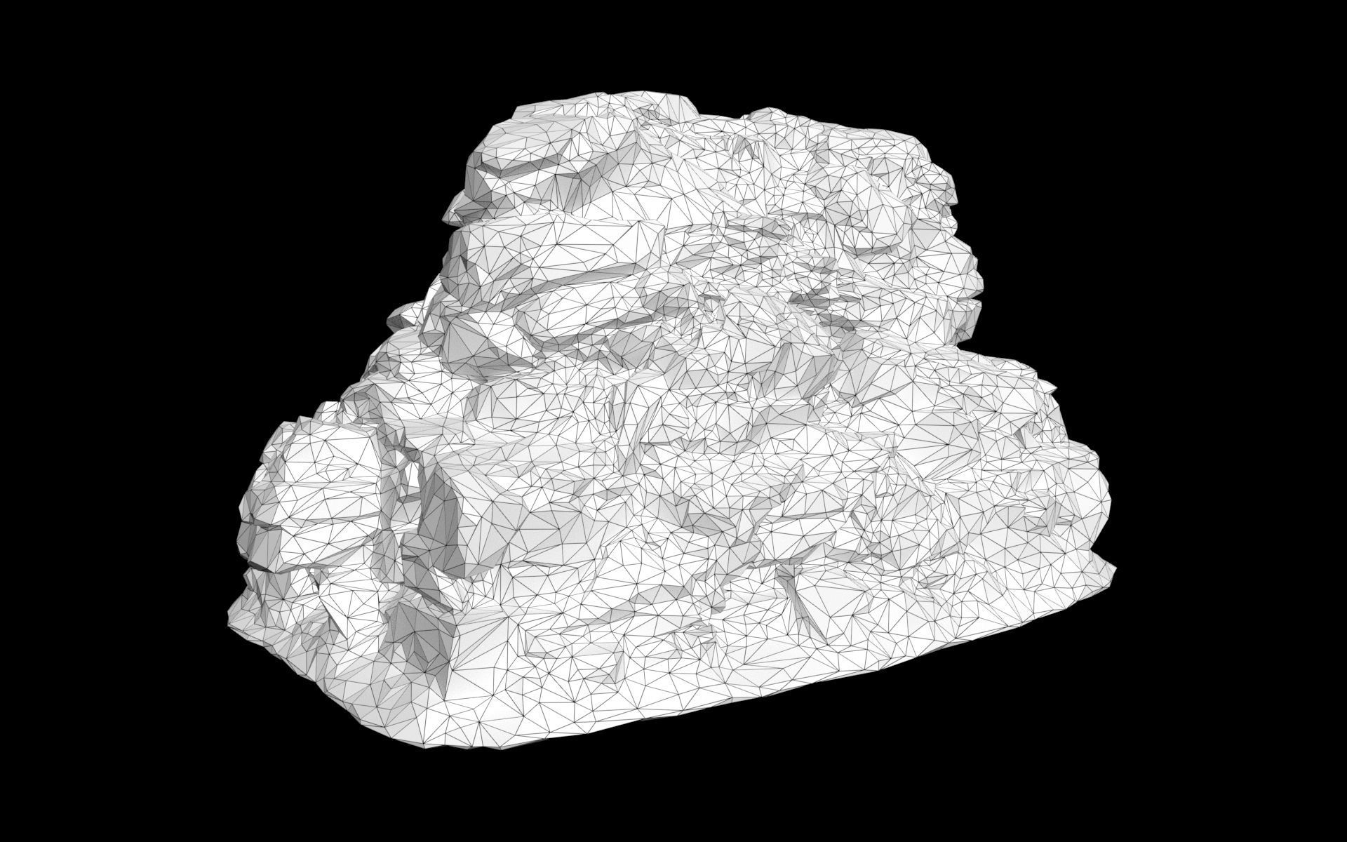 Low poly Mossy Jungle Cliff 210323 Low-poly 3D model_15