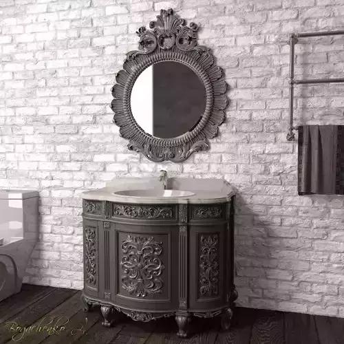 Washbasin ornate bathroom vanity with mirror