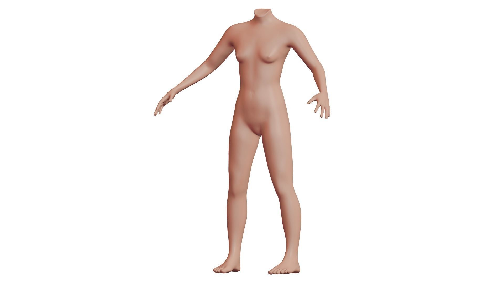 Character 01 High and Low-poly - Body Female 3D model_2