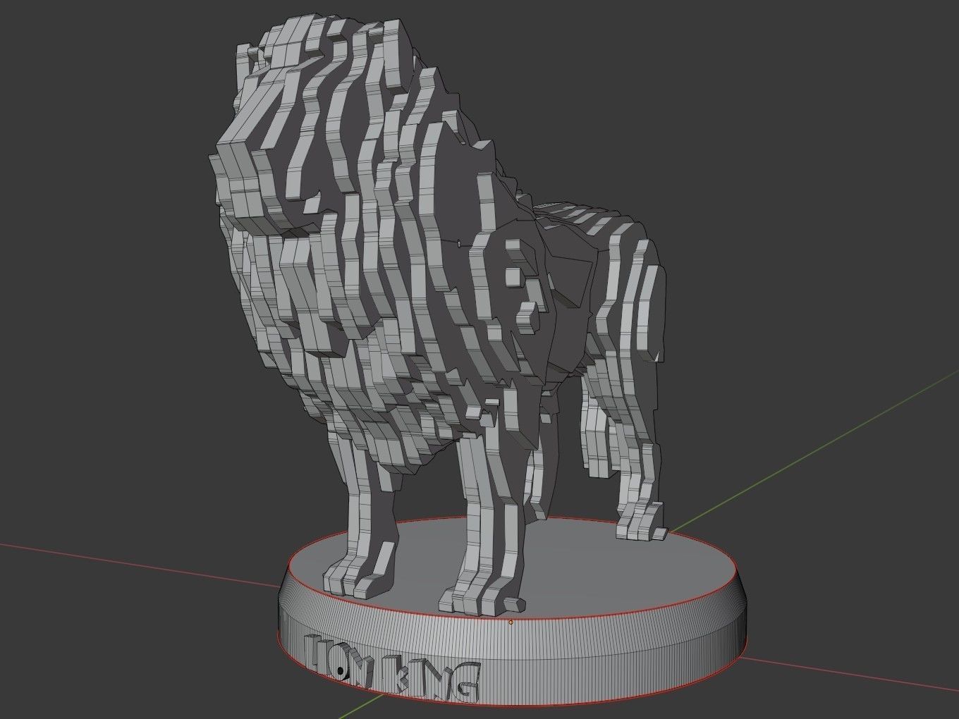 Parametric Lion Low-poly 3D model_9