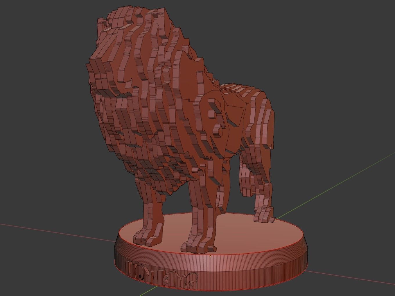 Parametric Lion Low-poly 3D model_10