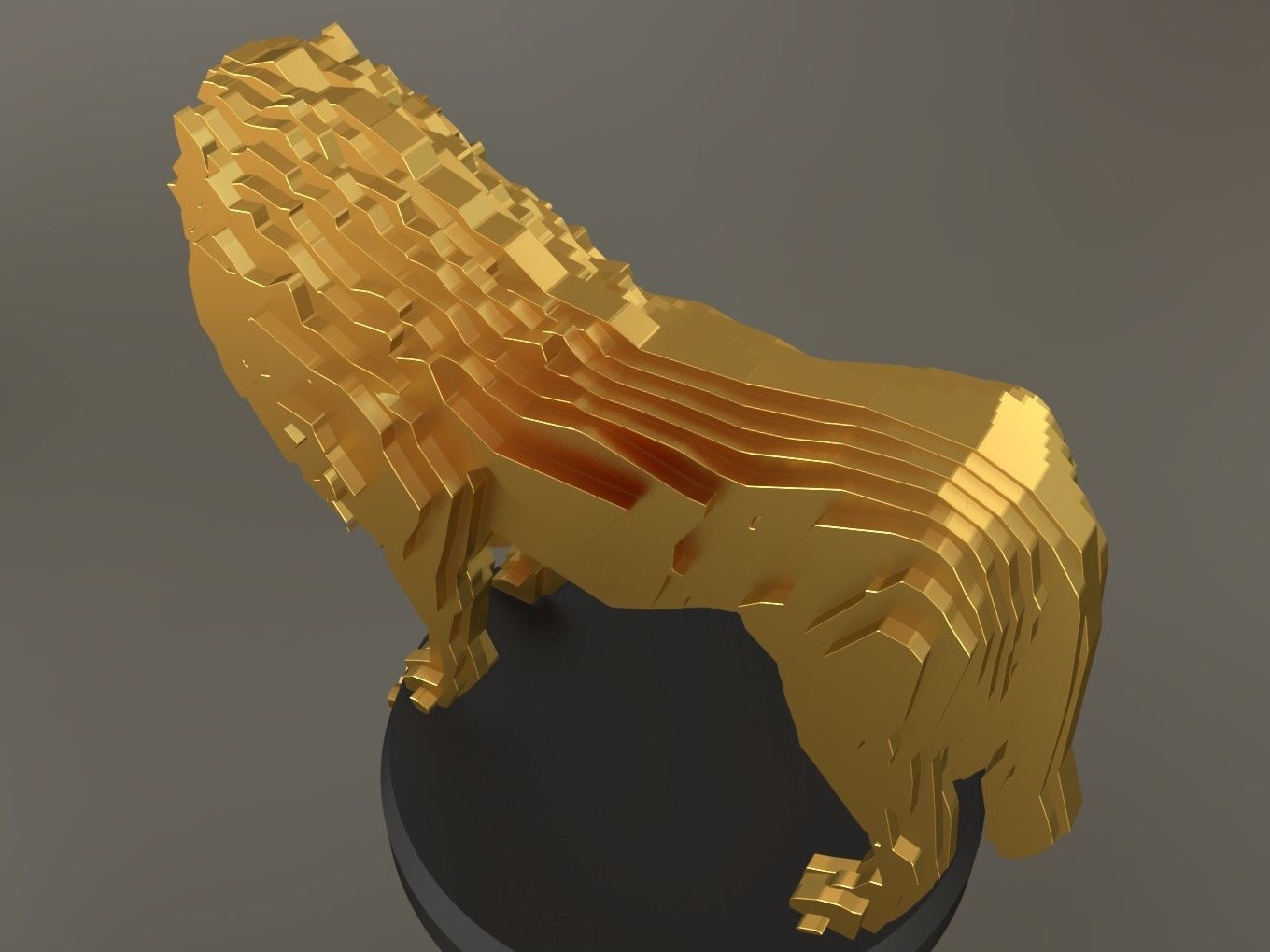 Parametric Lion Low-poly 3D model_5