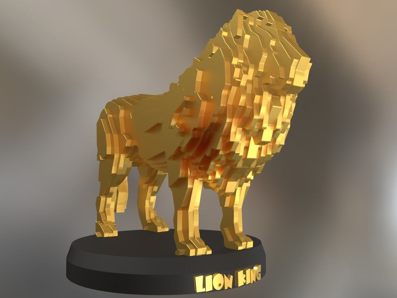 Parametric Lion Low-poly 3D model_2