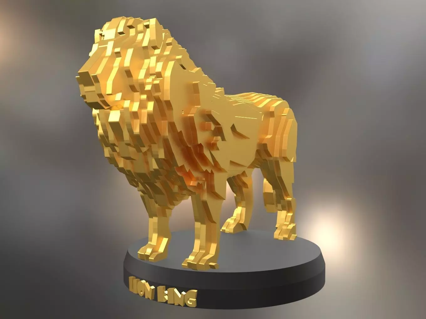 Parametric Lion Low-poly 3D model_0