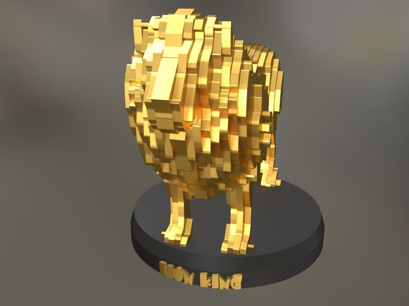 Parametric Lion Low-poly 3D model_1