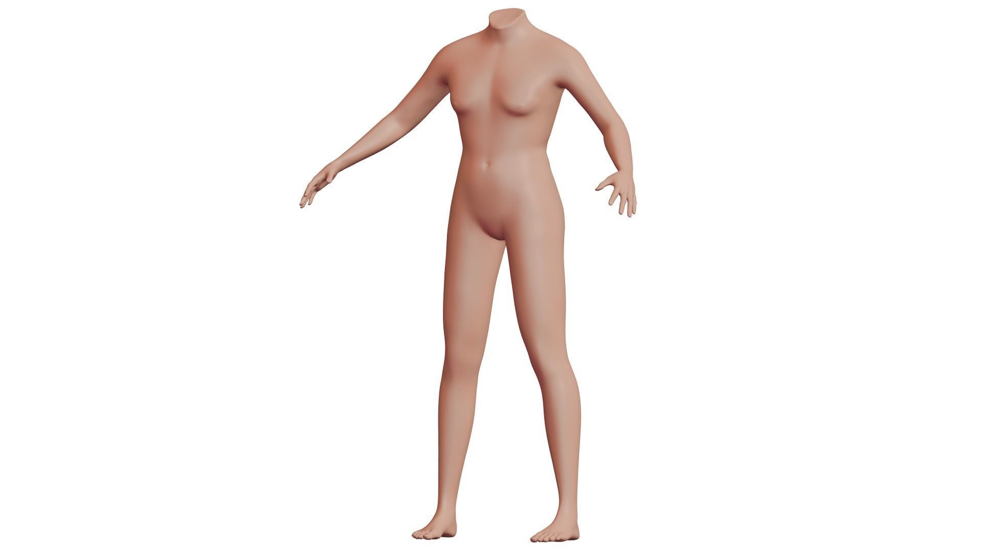 Character 03 High and Low-poly - Body Female 3D model_2