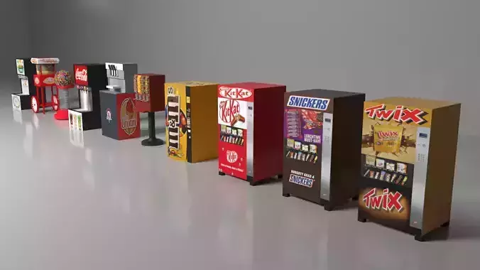 Snacks and Food Vending Machines Set