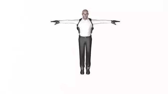 Hitman agent 47 Low-poly 3D model