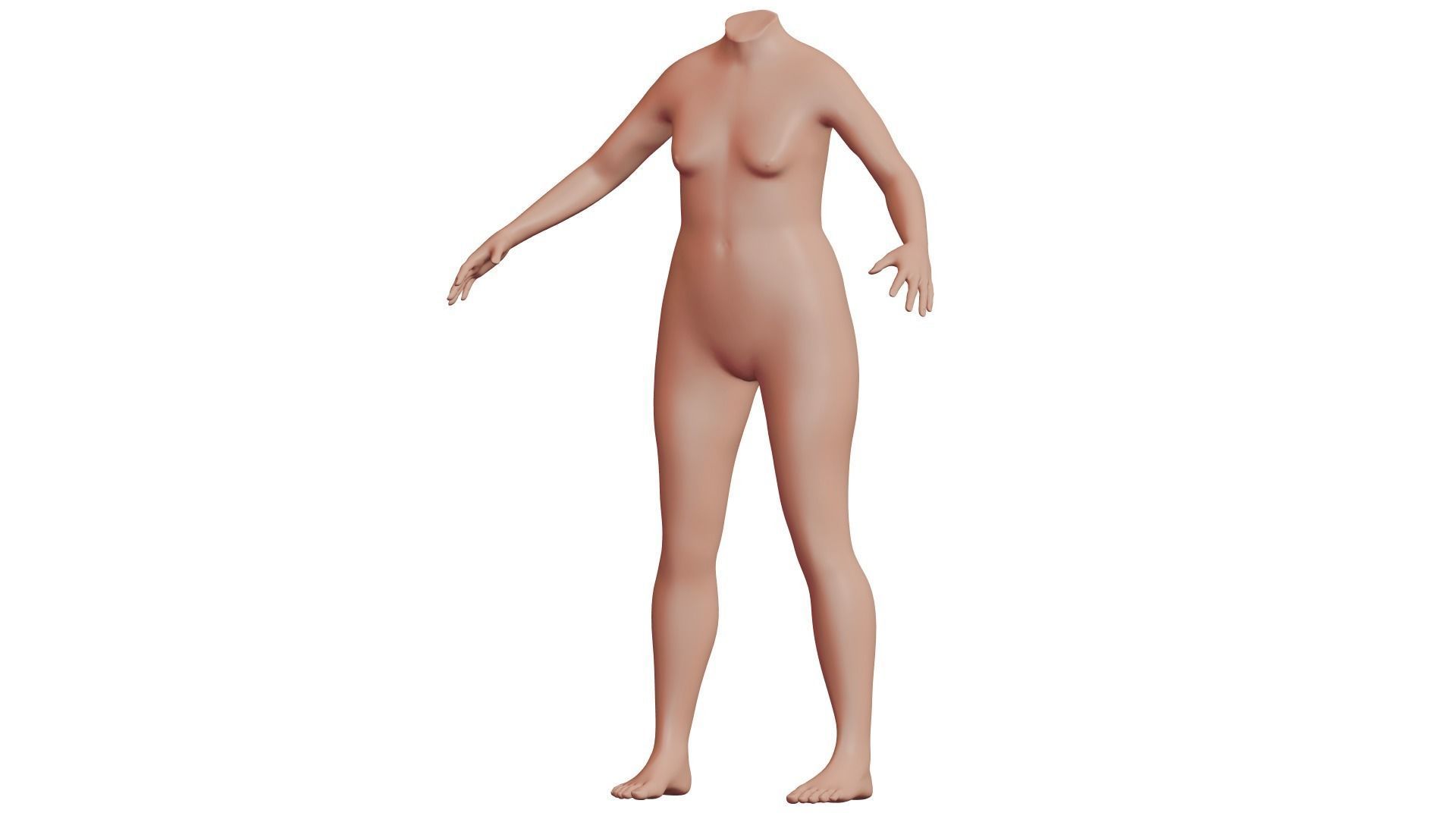 Character 04 High and Low-poly - Body Female 3D model_2
