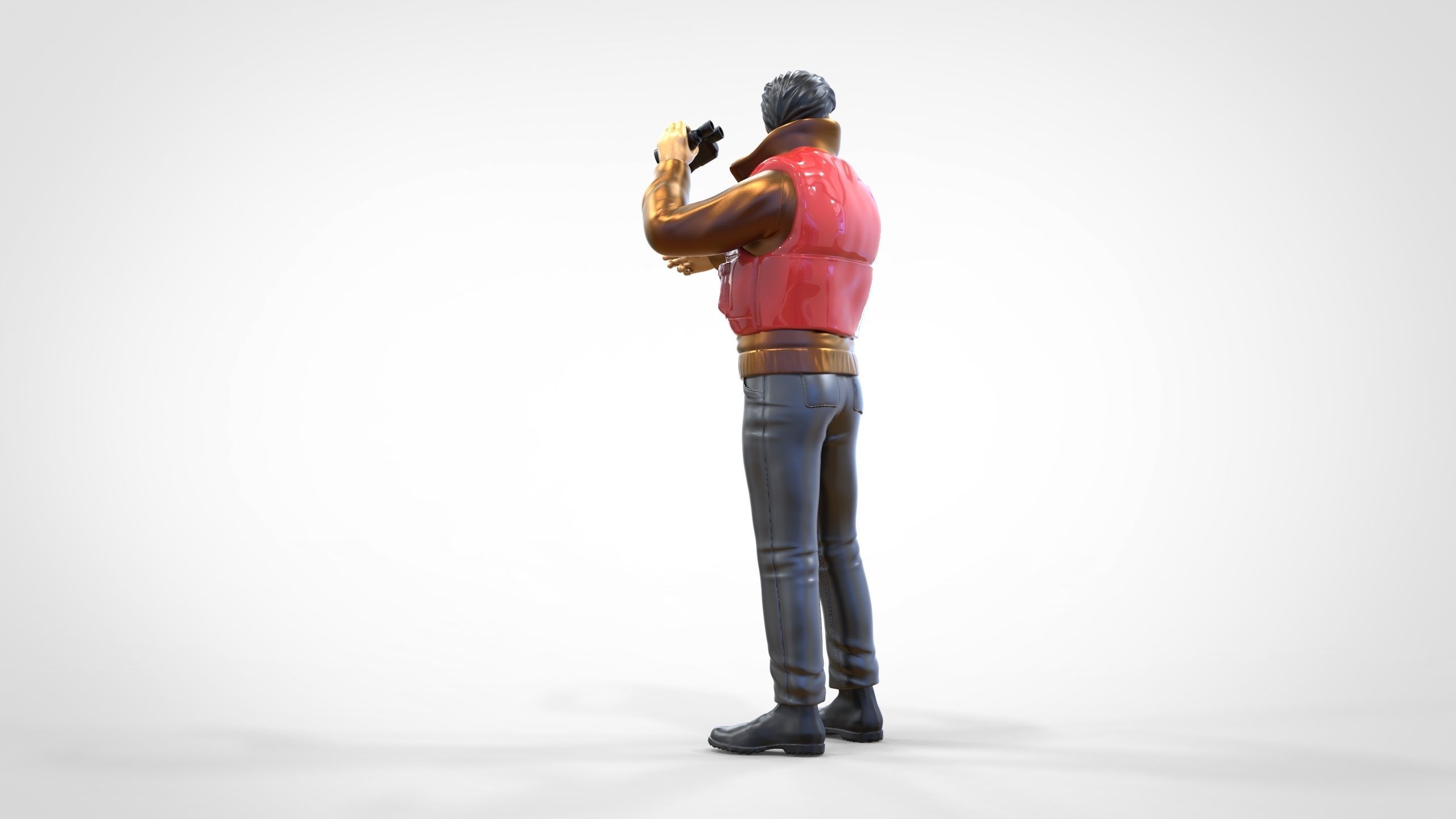 N2 Man on ship watching with Binoculars 3D print model_10