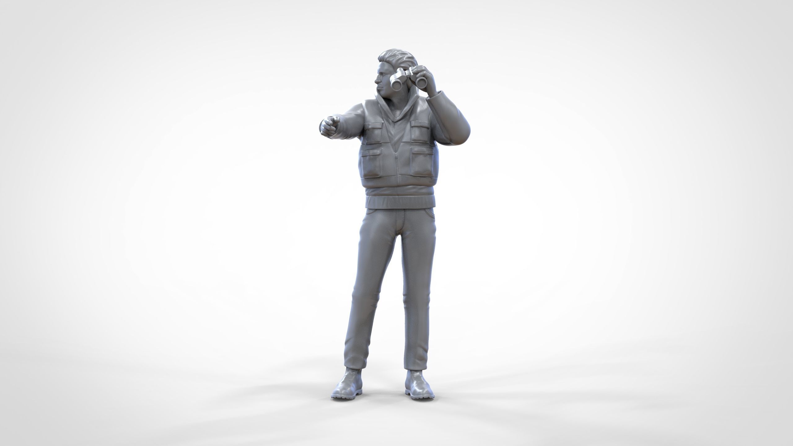 N2 Man on ship watching with Binoculars 3D print model_28
