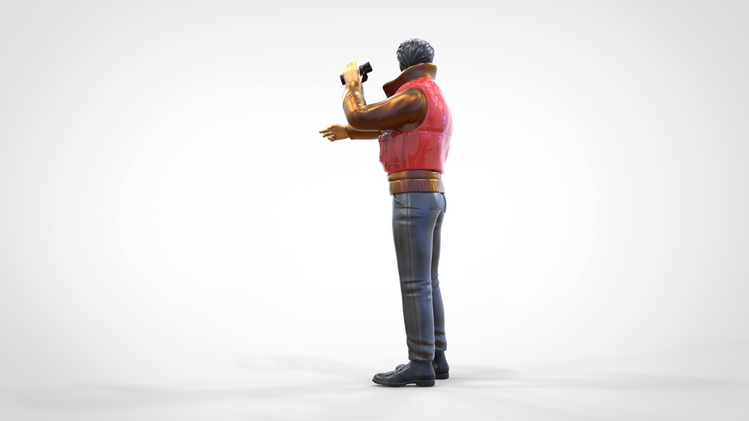 N2 Man on ship watching with Binoculars 3D print model_11