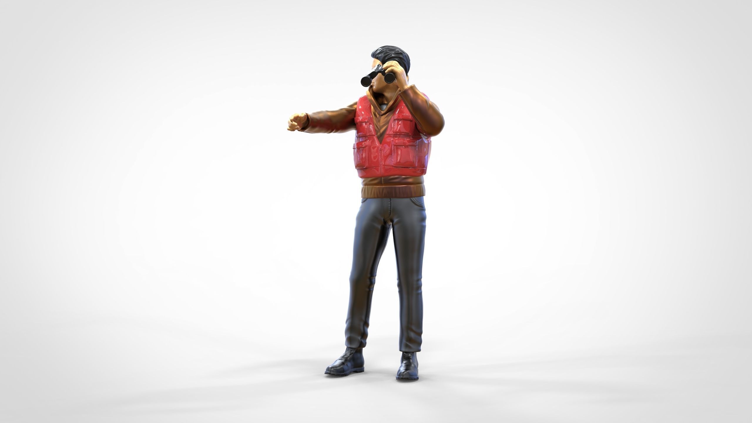 N2 Man on ship watching with Binoculars 3D print model_16