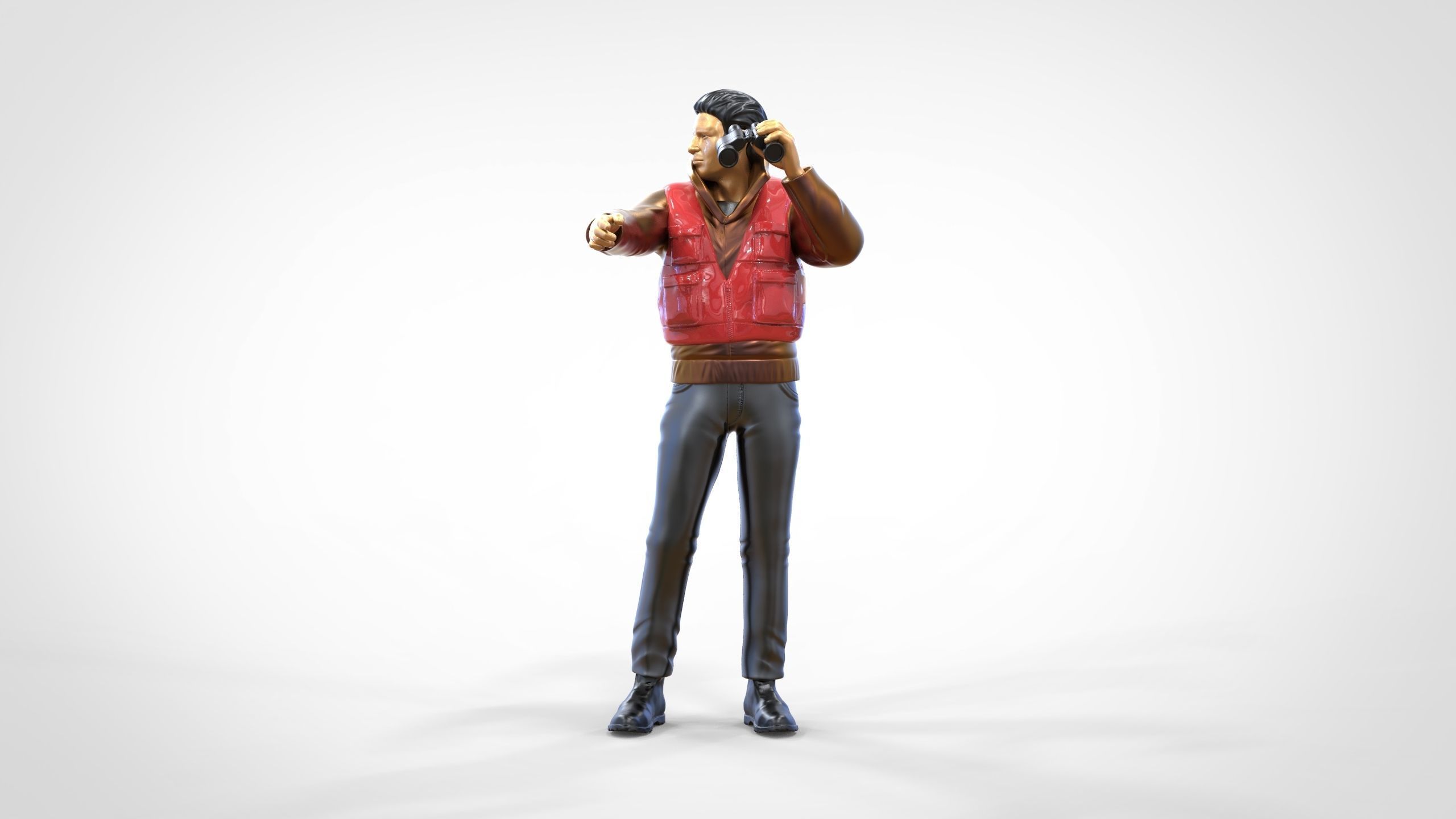 N2 Man on ship watching with Binoculars 3D print model_17