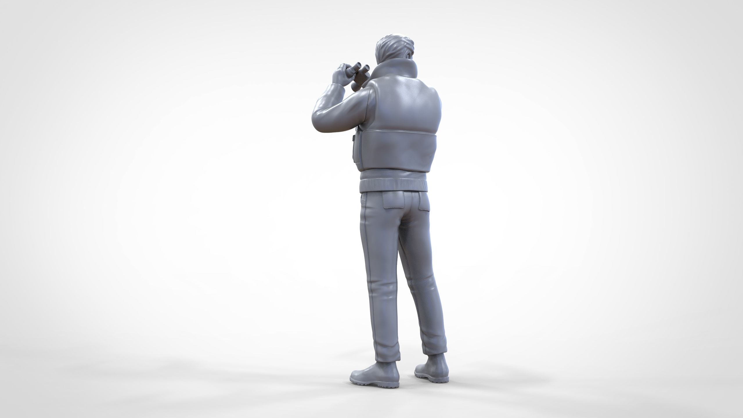 N2 Man on ship watching with Binoculars 3D print model_24