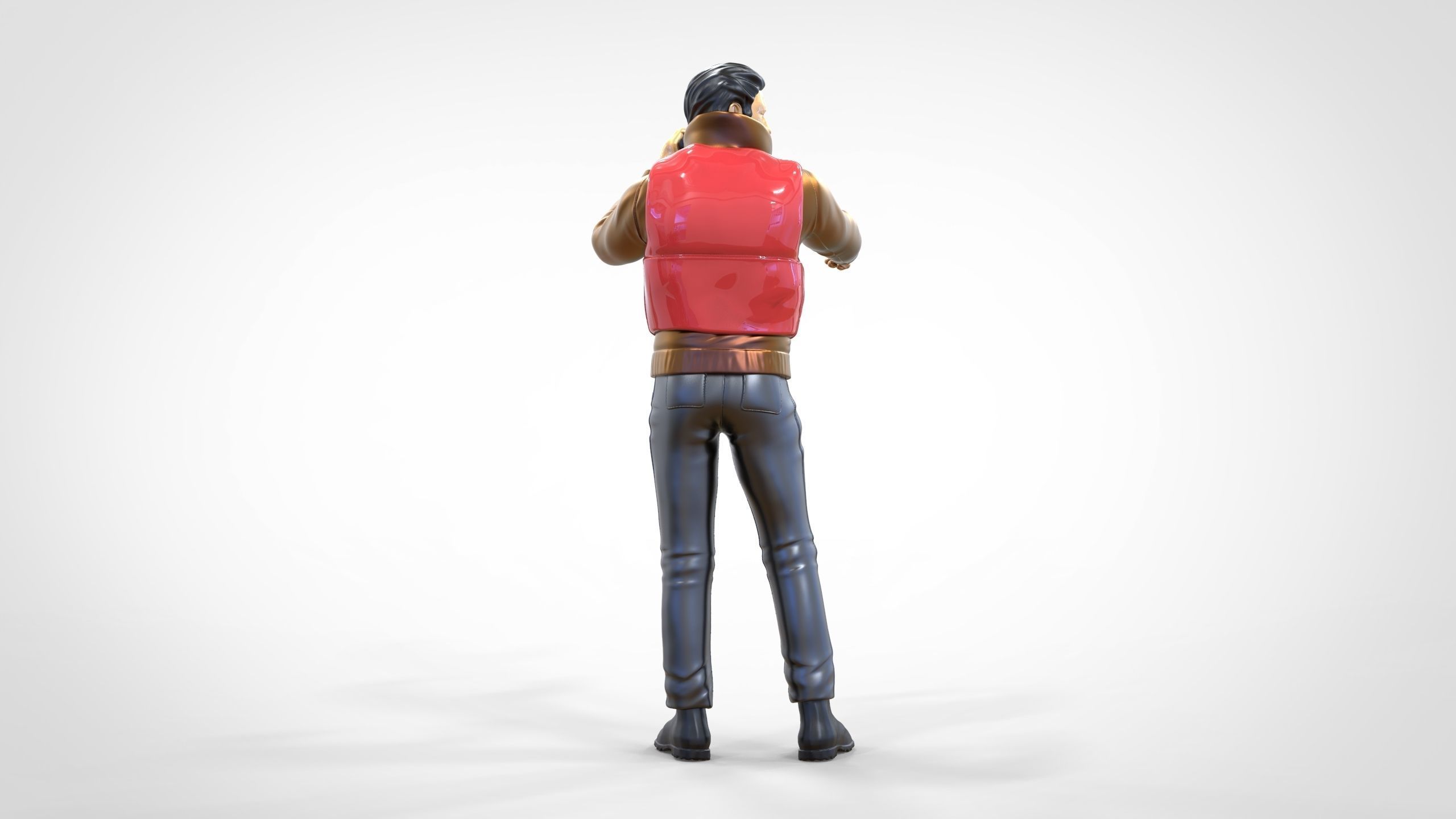 N2 Man on ship watching with Binoculars 3D print model_7