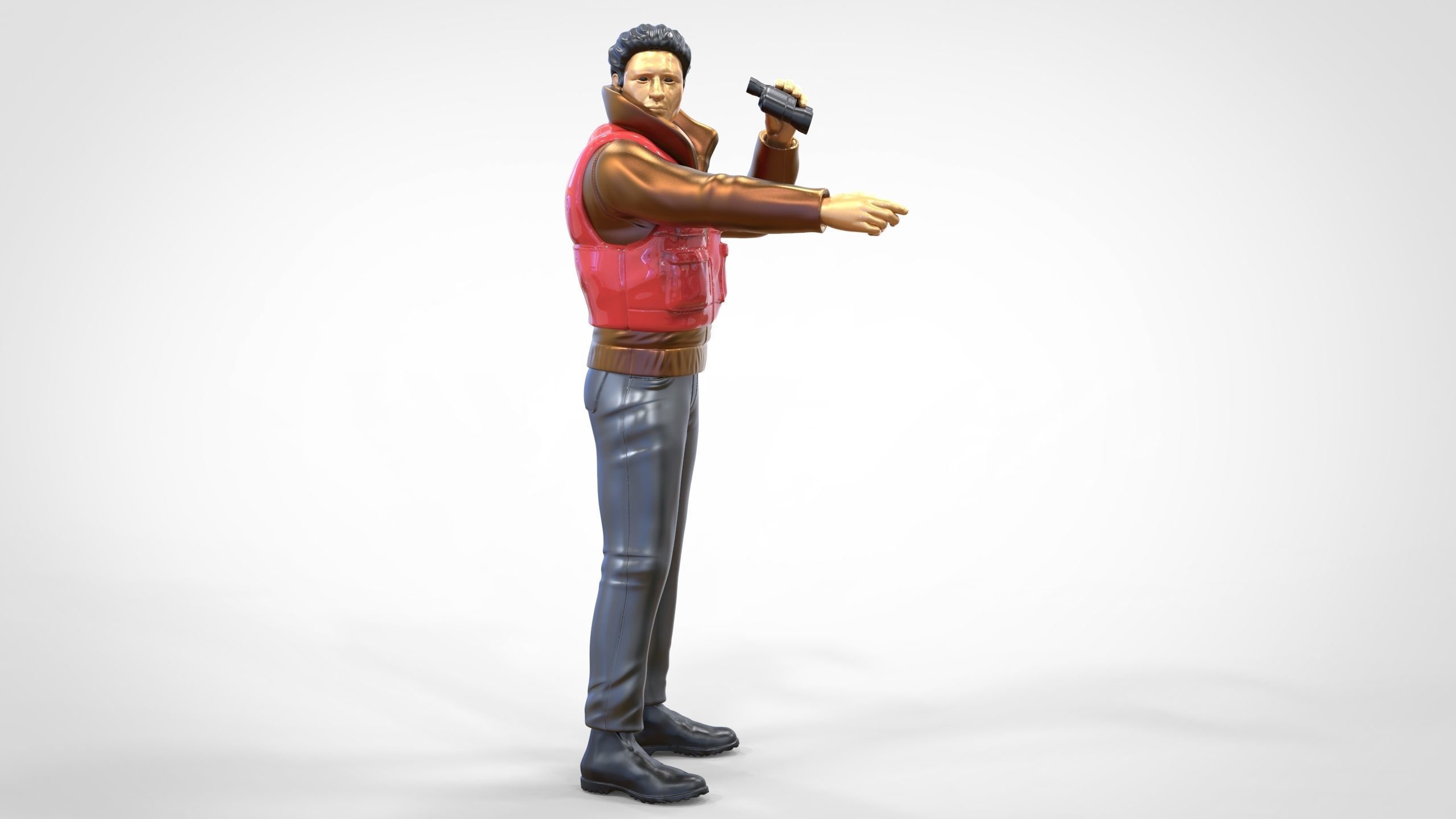 N2 Man on ship watching with Binoculars 3D print model_2