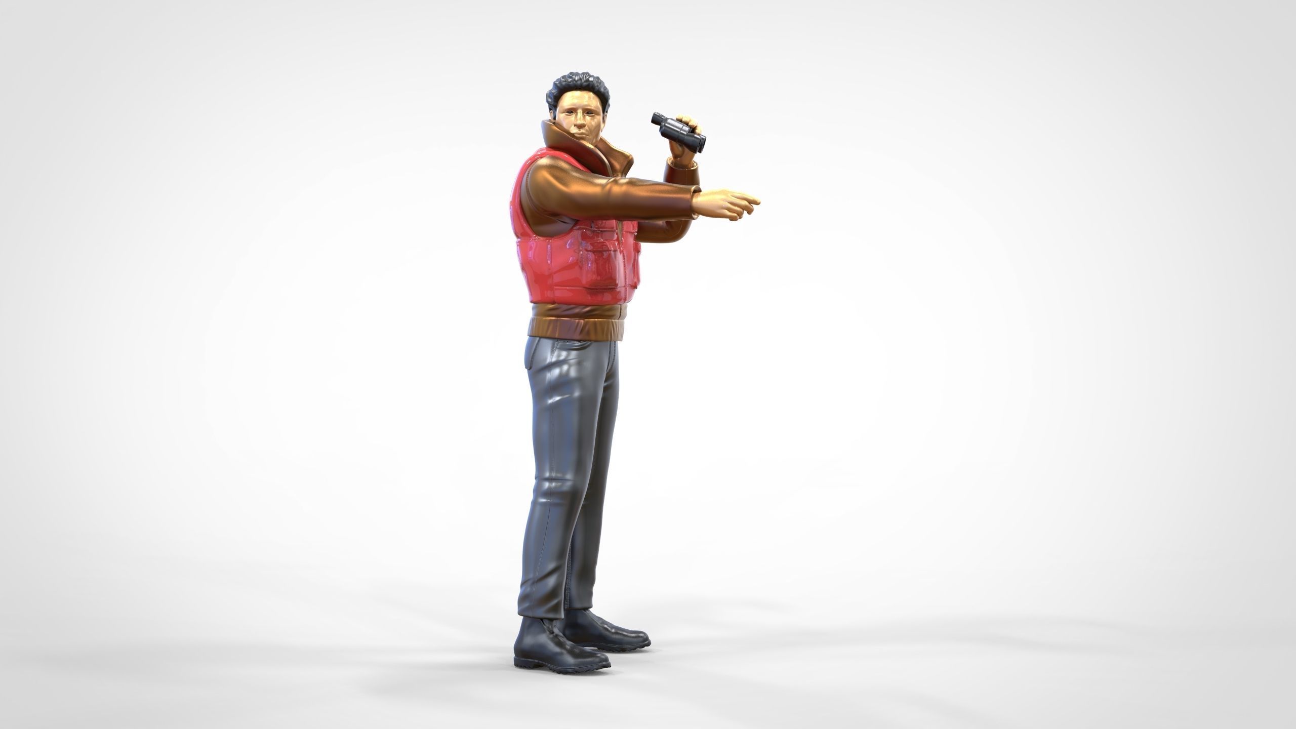 N2 Man on ship watching with Binoculars 3D print model_31