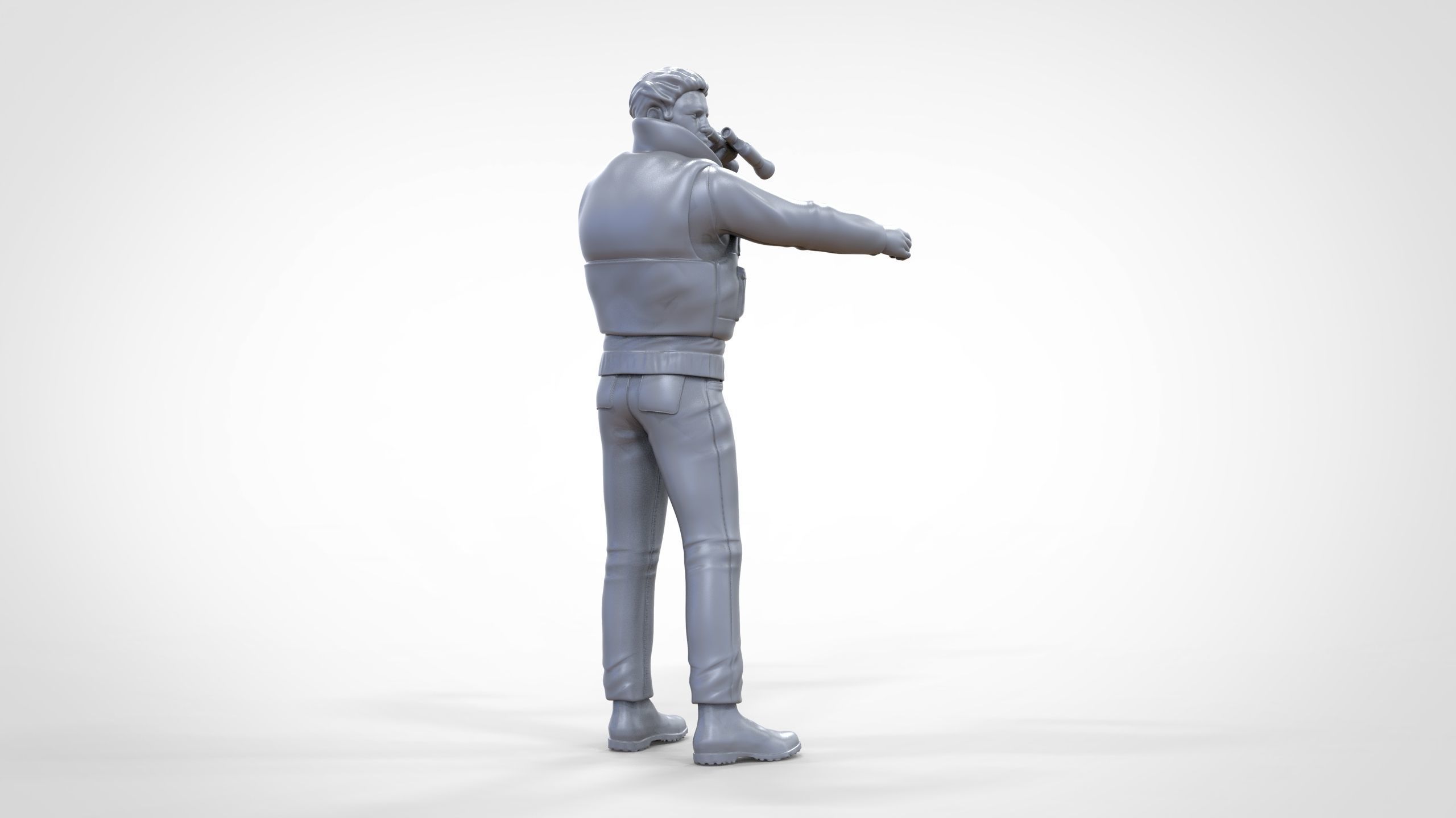 N2 Man on ship watching with Binoculars 3D print model_22