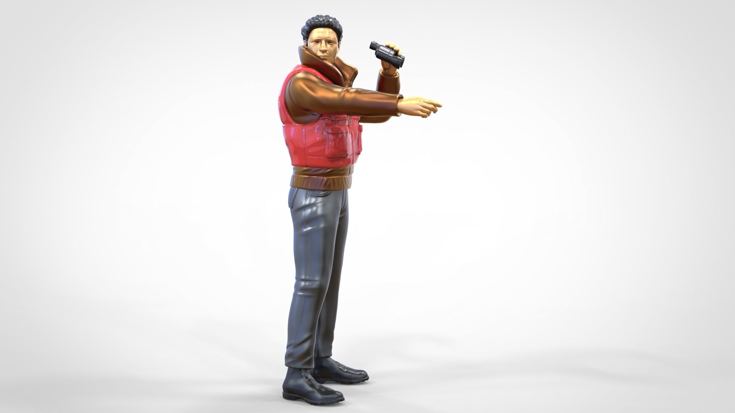 N2 Man on ship watching with Binoculars 3D print model_32