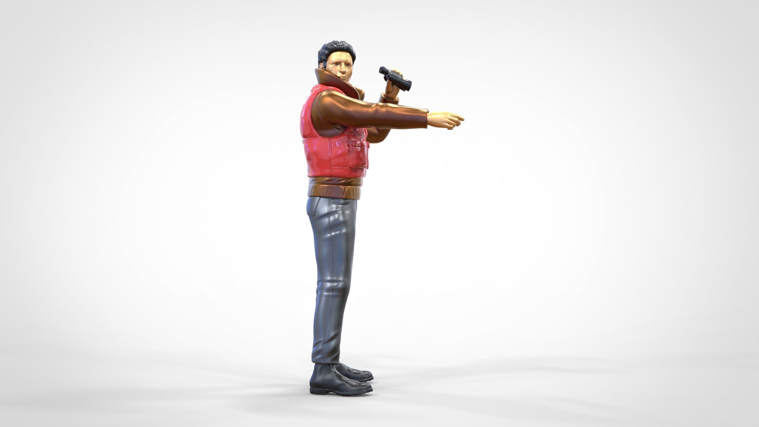 N2 Man on ship watching with Binoculars 3D print model_33