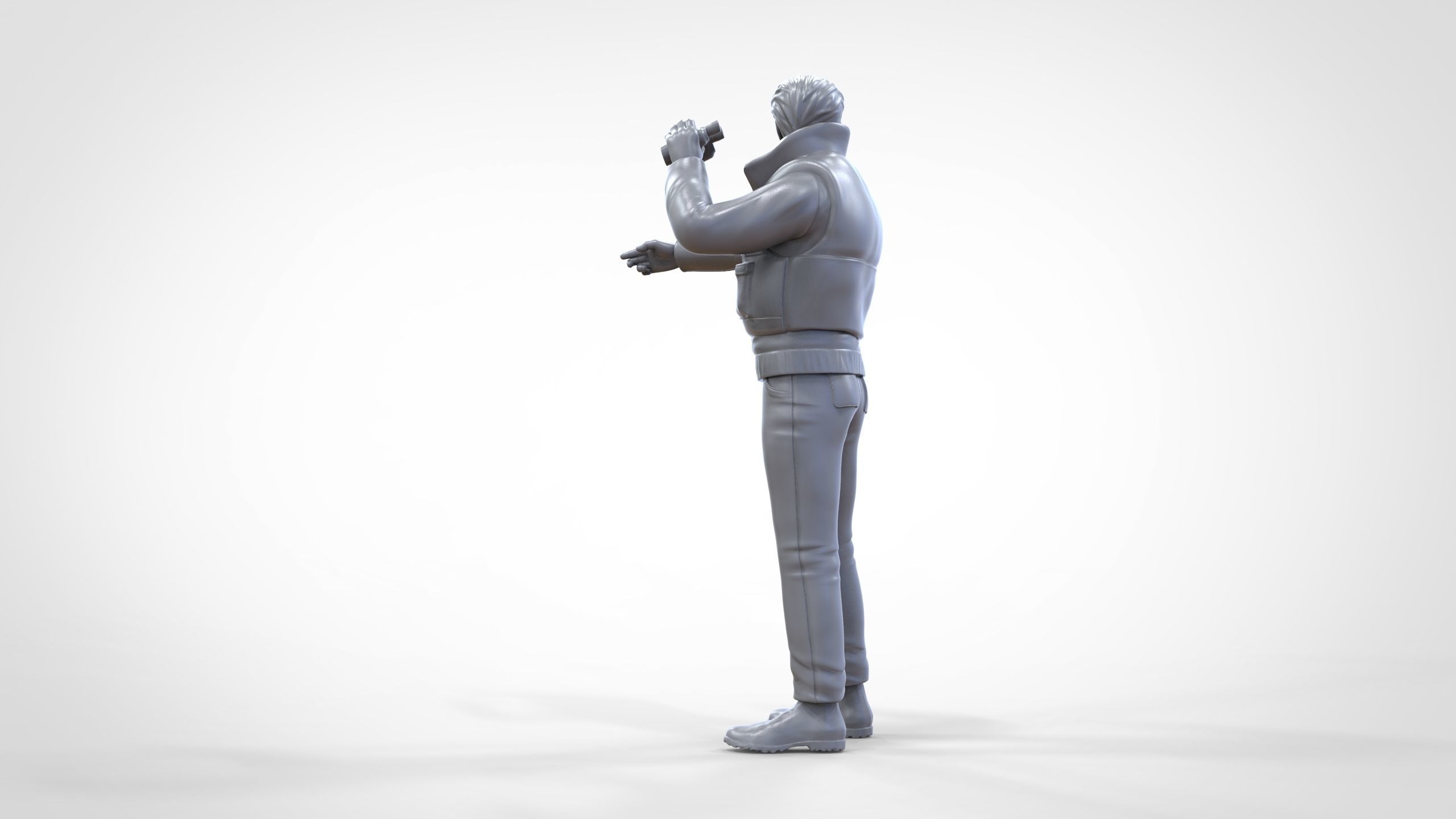 N2 Man on ship watching with Binoculars 3D print model_25