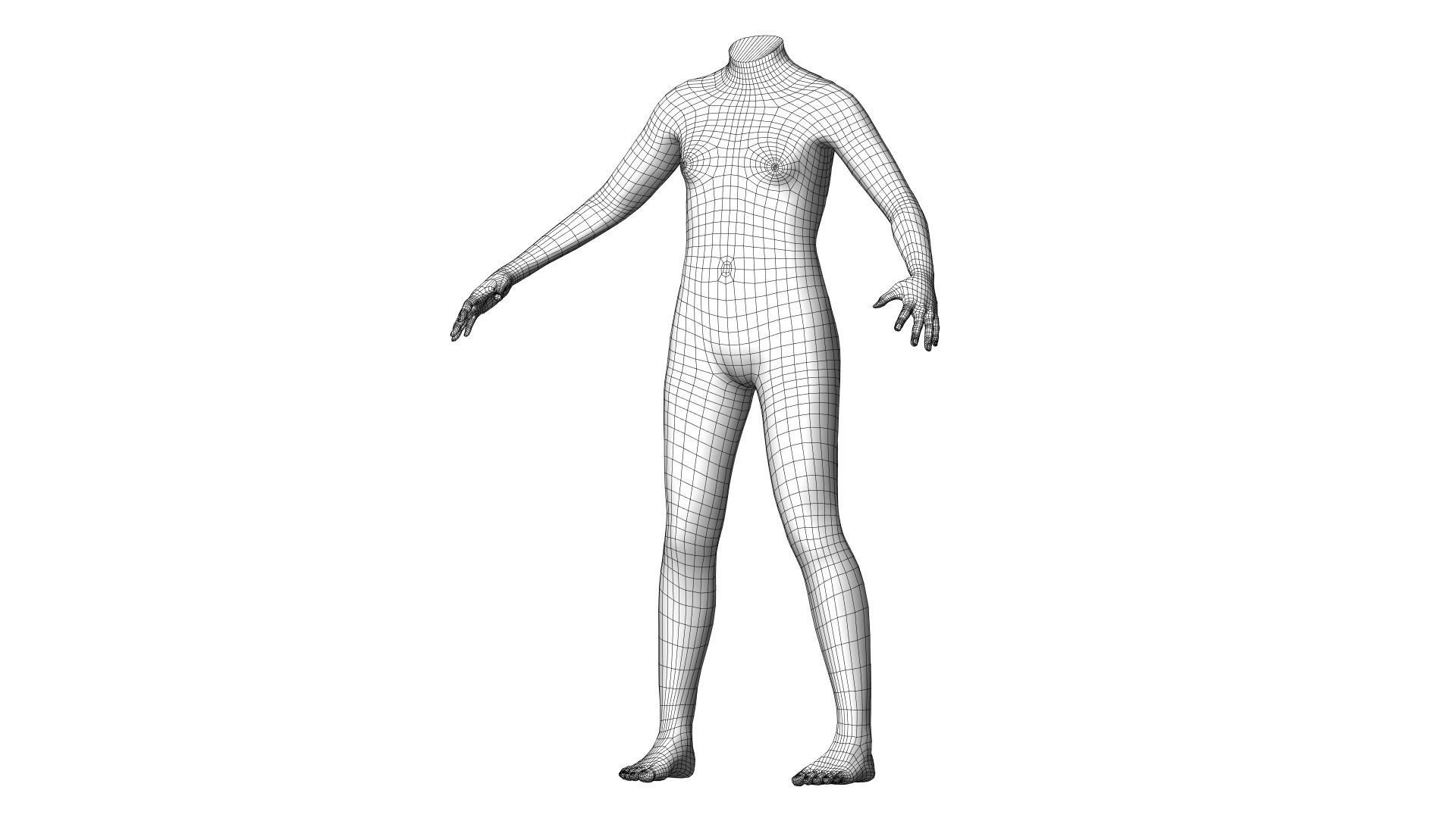 Character 07 High and Low-poly - Body male 3D model_4