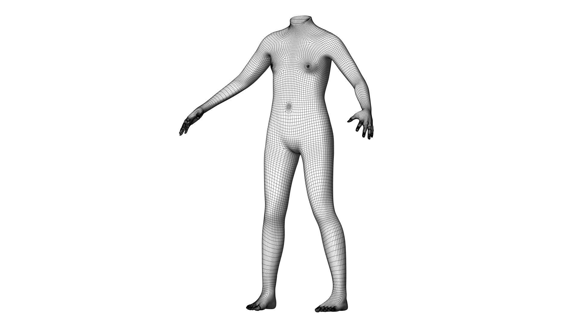 Character 07 High and Low-poly - Body male 3D model_3