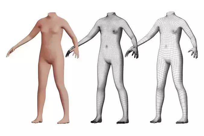 Character 07 High and Low-poly -  Body male