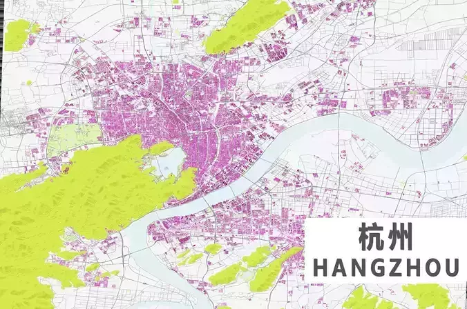 Hangzhou City urban planning maquett  building  3D Topography  3D model