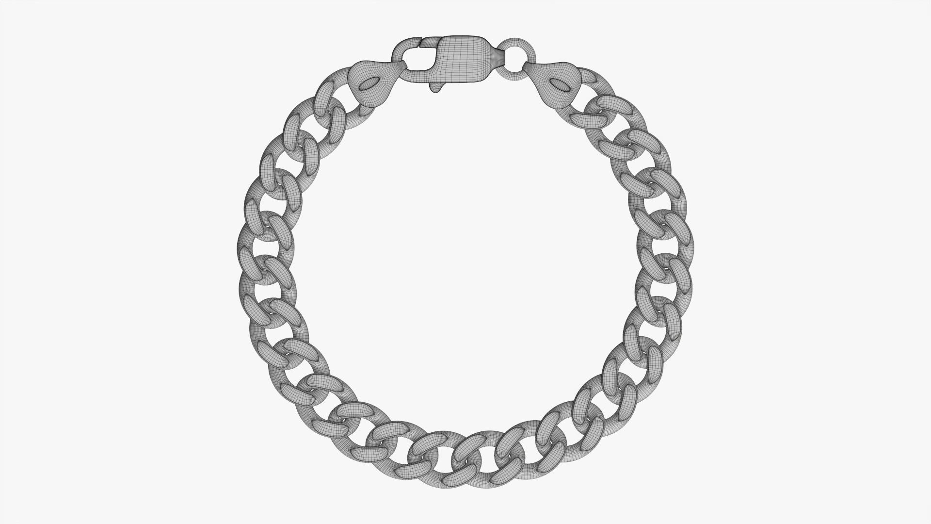 Locked chain bracelet 3D model_8