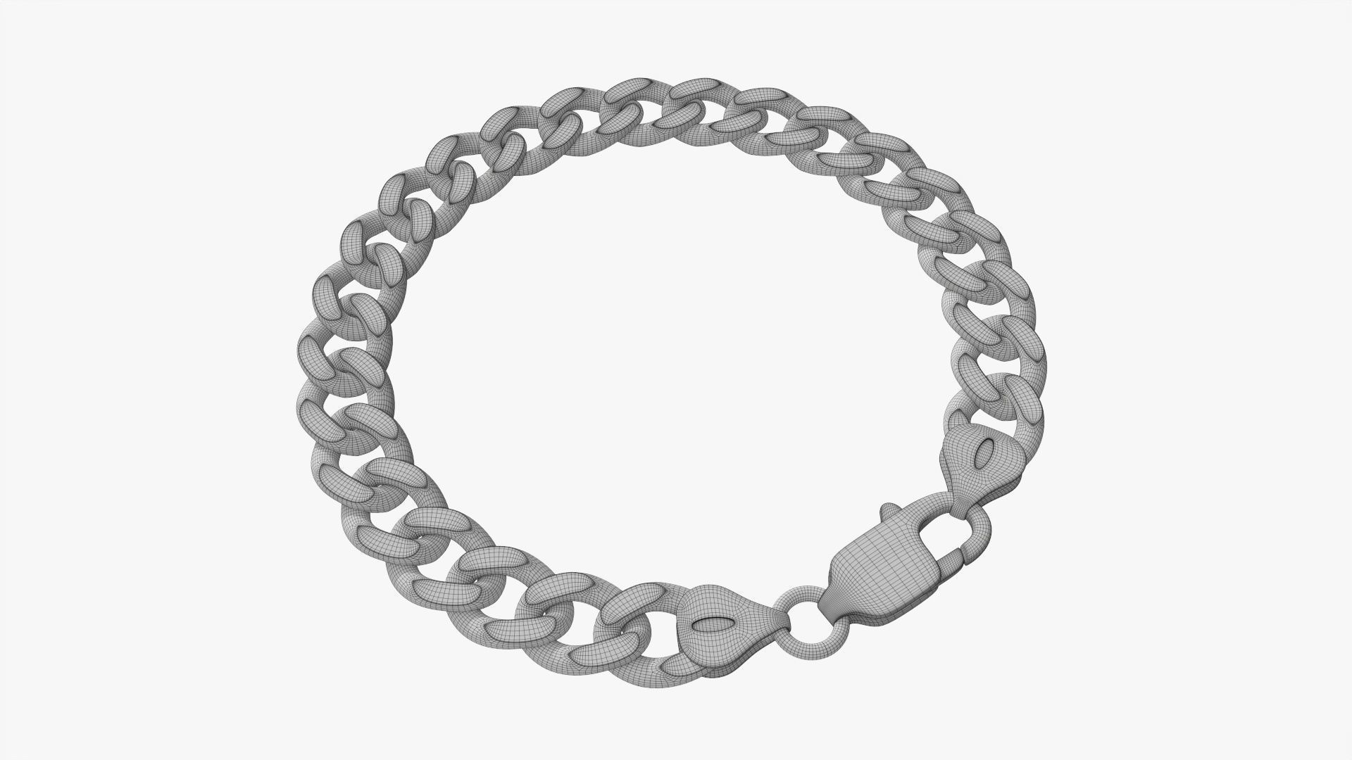 Locked chain bracelet 3D model_5