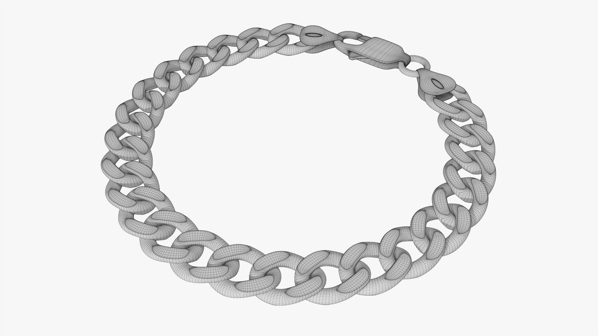 Locked chain bracelet 3D model_6