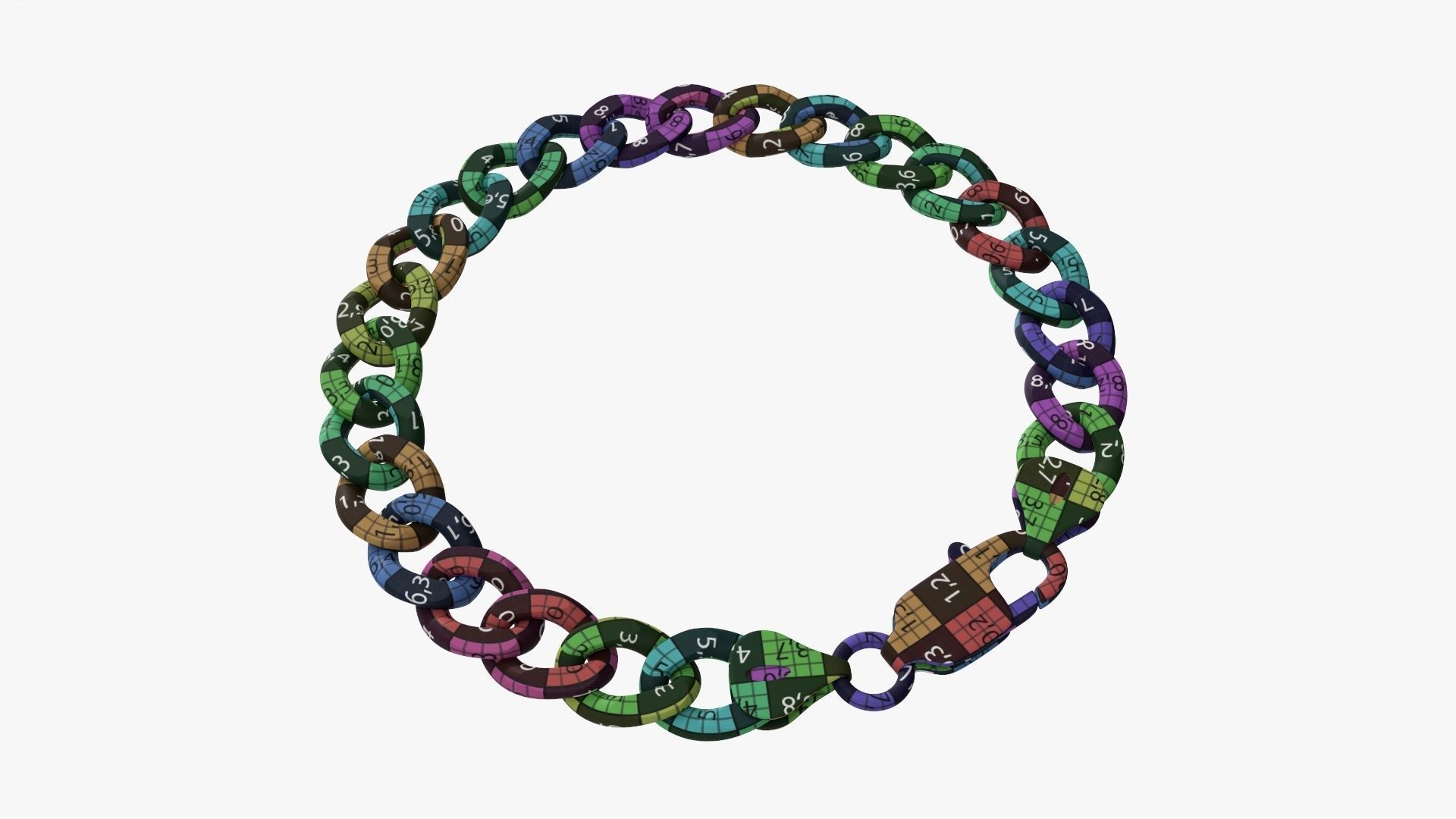 Locked chain bracelet 3D model_9