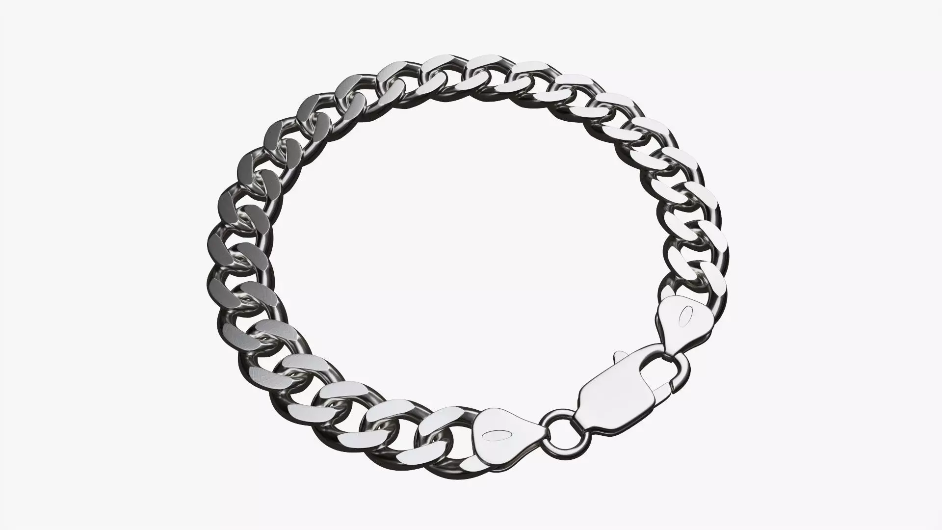 Locked chain bracelet 3D model_0