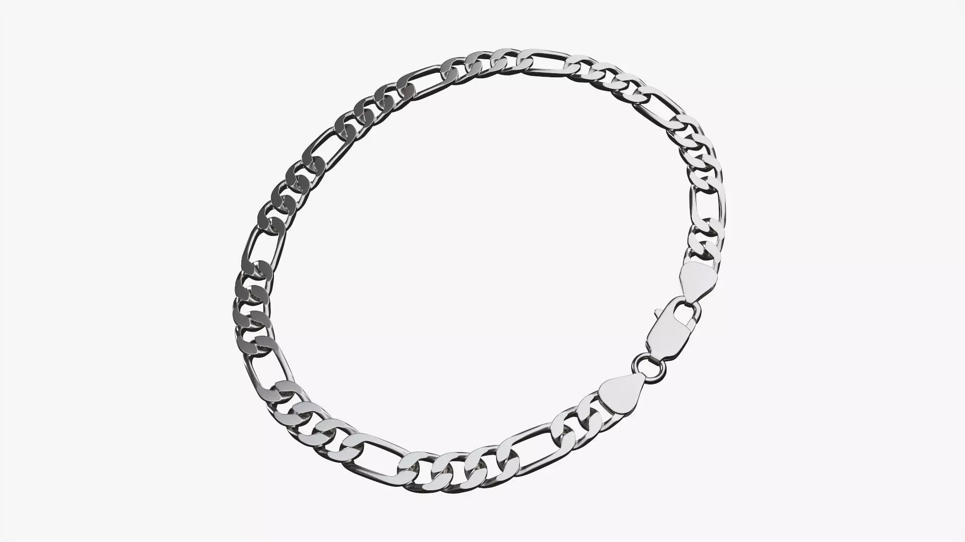 Locked chain necklace 3D model_0