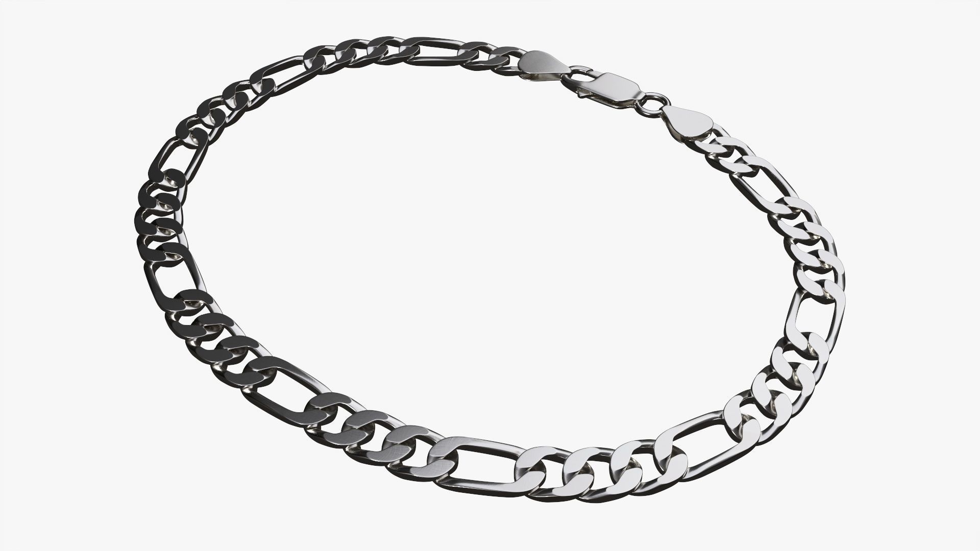 Locked chain necklace 3D model_1