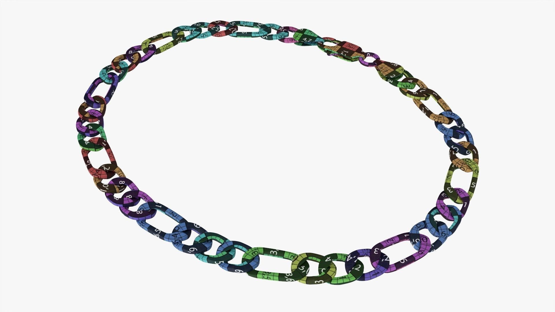 Locked chain necklace 3D model_9
