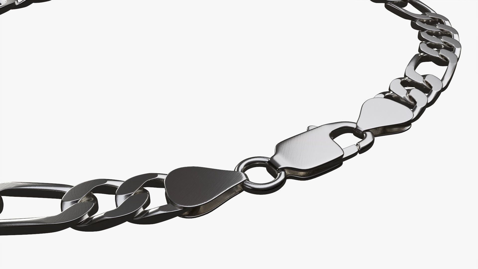 Locked chain necklace 3D model_2