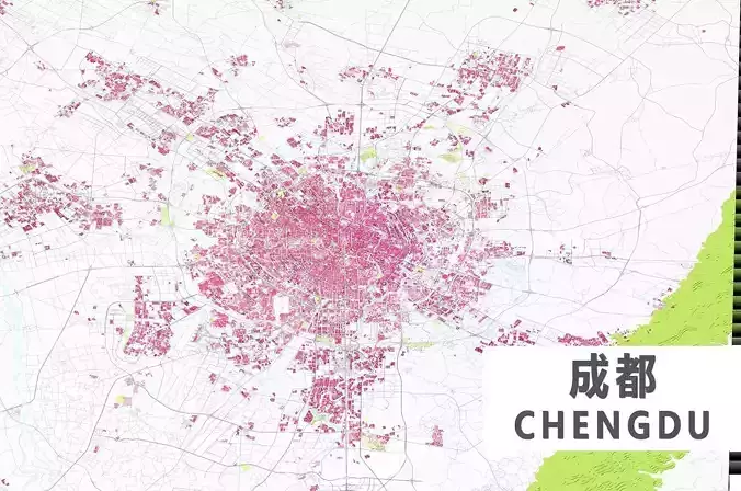 Chengdu City urban planning maquett  building Terrain