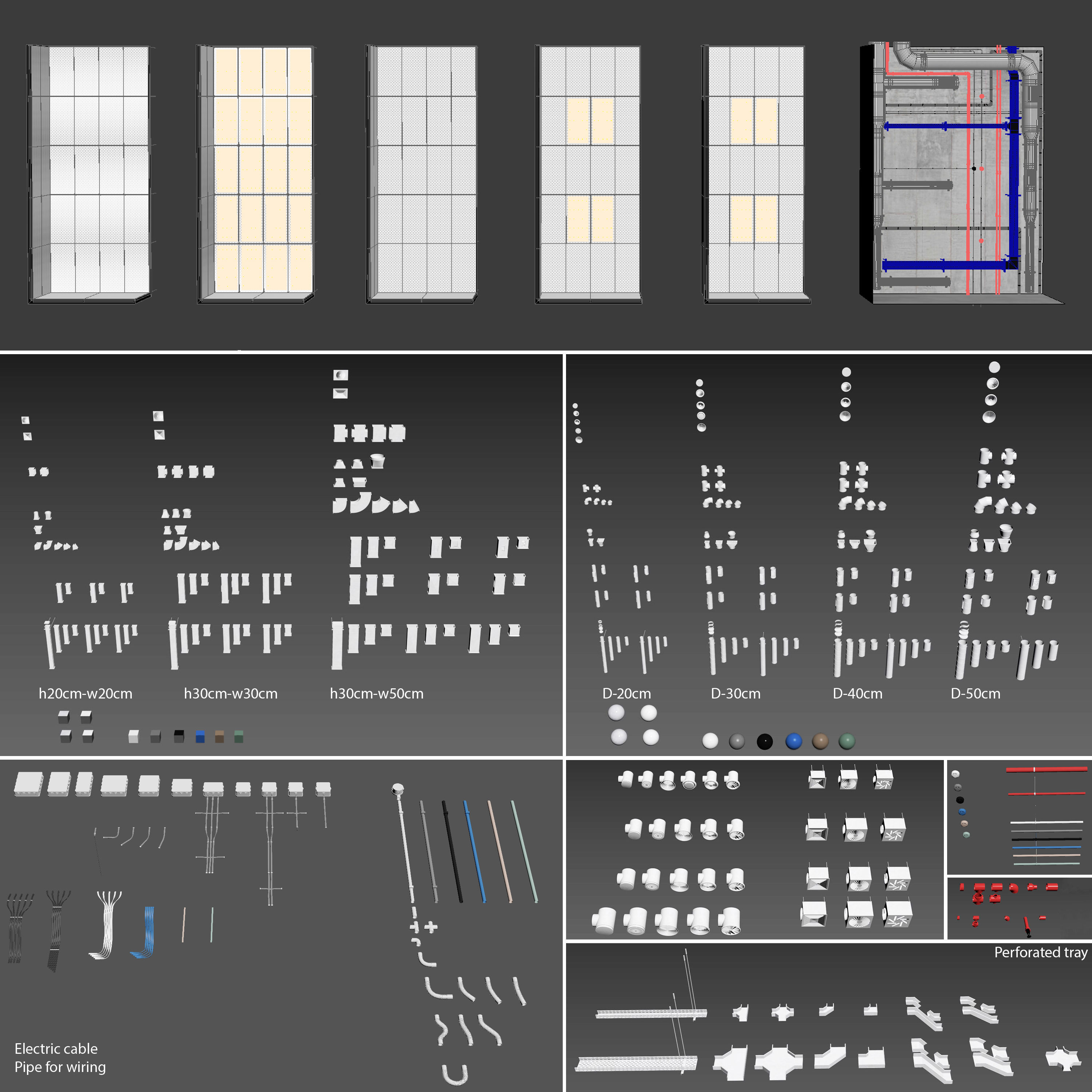 Decorative Ceiling Set 04 3D model_6