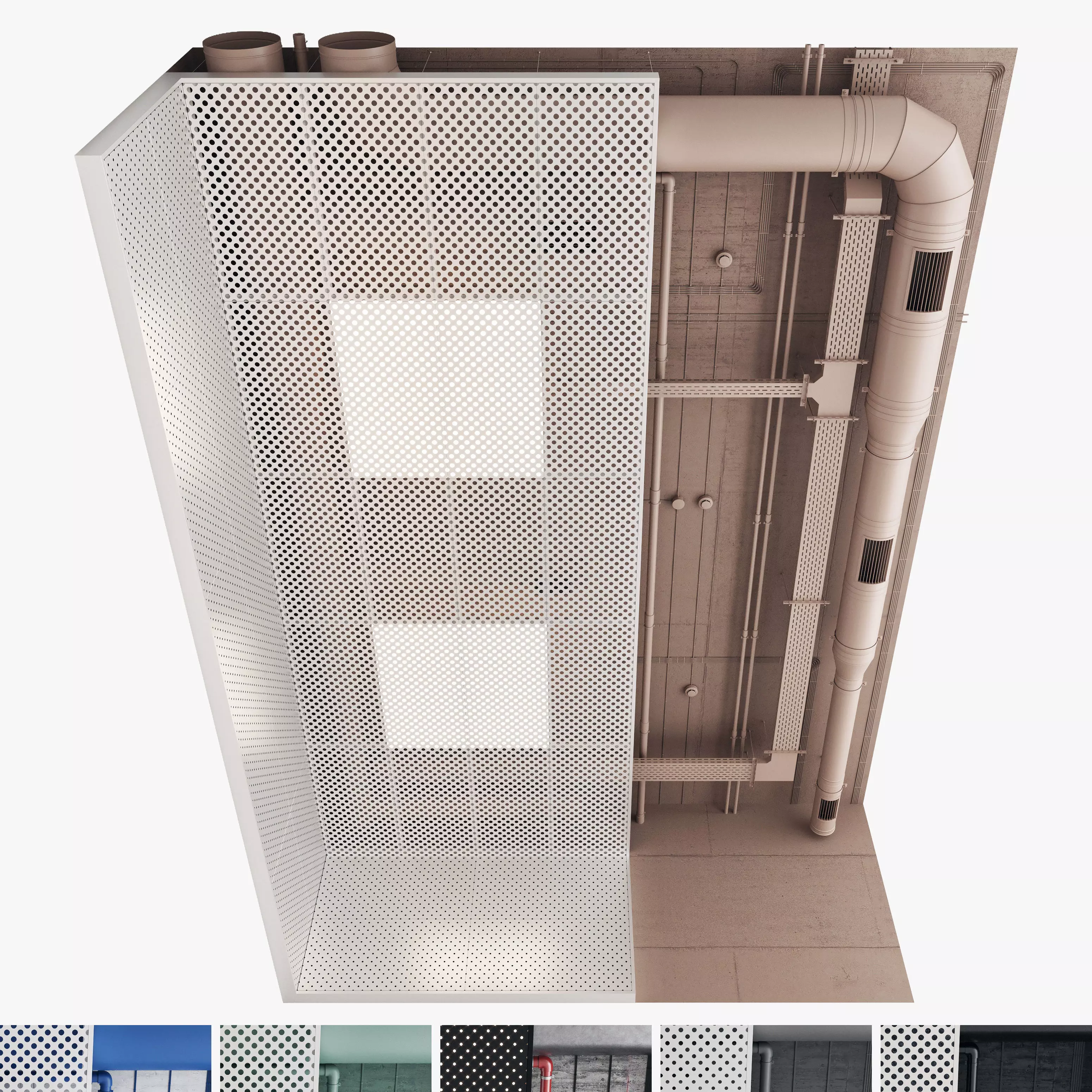 Decorative Ceiling Set 04 3D model_0