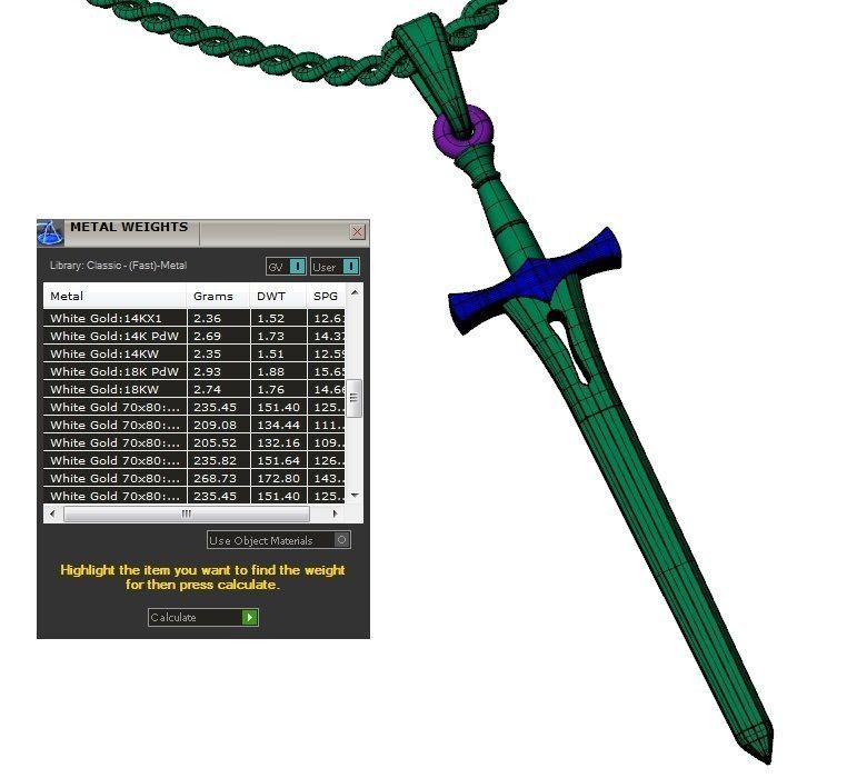 beautyful pendant sword 3D print model_3