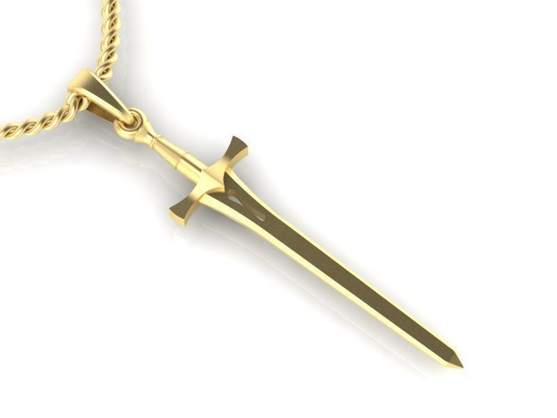 beautyful pendant sword 3D print model_1